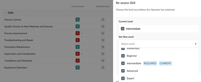 Training matrix example 2